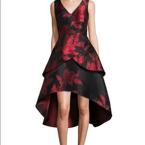 Shoshanna tiered jacquard hi-lo dress